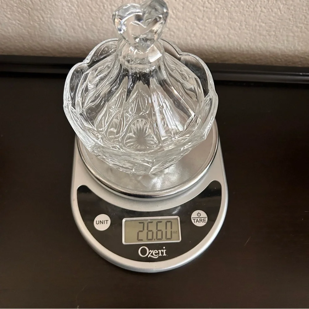 Vintage 70’s 5th Avenue Lead Crystal Heart Candy Dish Cherish Sweetheart Covered